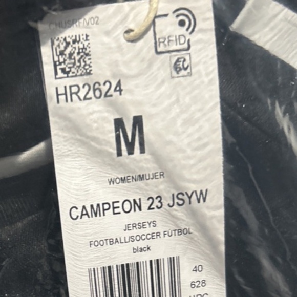 NWT adidas Women's Campeon 23  Soccer Jersey Size Medium Black 3 Stripes New - Picture 9 of 10